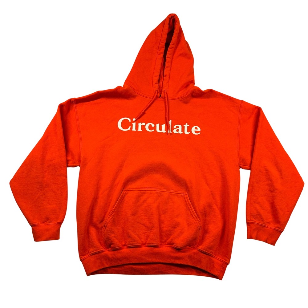 Carrots x Circulate Mens Orange Graphic Pullover Hoodie Sweatshirt Size Large